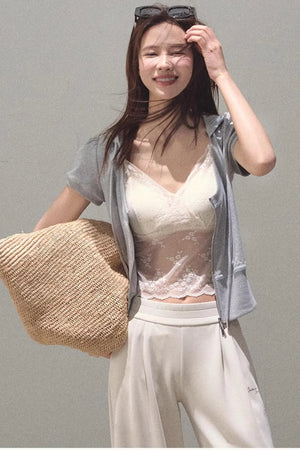 Color Block U-Neck Hooded Cardigan
