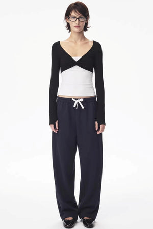 Color-Blocked Carrot Pants