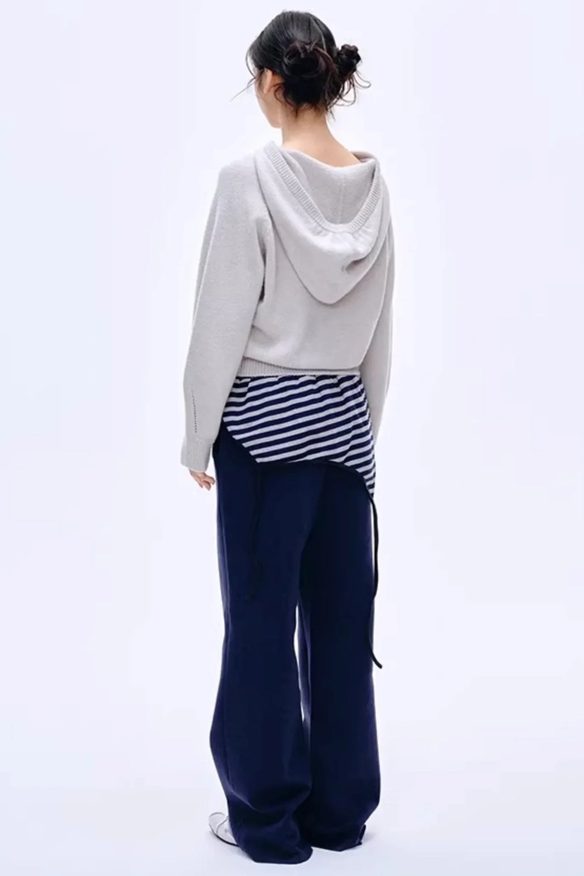 Color-Blocked Cotton Striped Pants