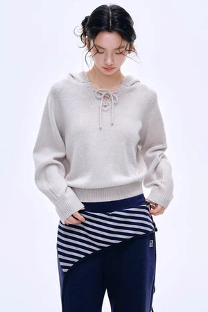Color-Blocked Cotton Striped Pants
