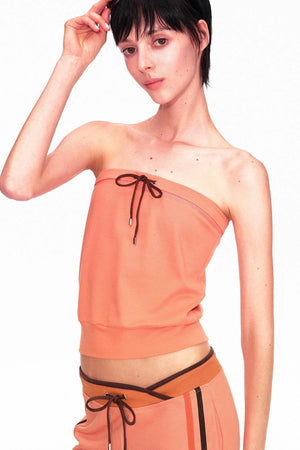 Color-Blocked Drawstring Tube Top