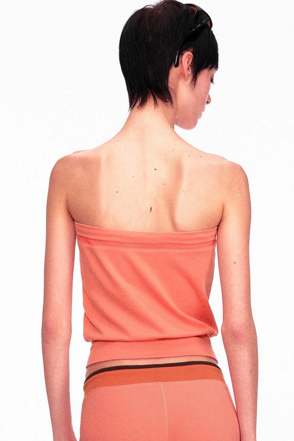Color-Blocked Drawstring Tube Top