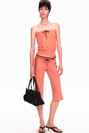 Color-Blocked Drawstring Tube Top