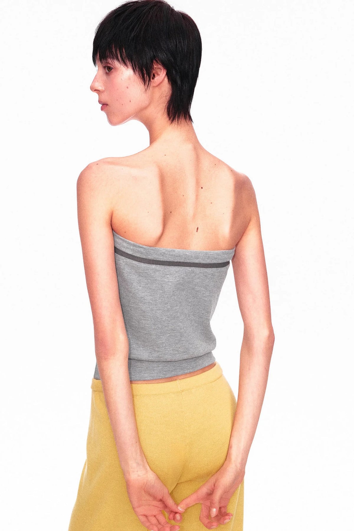 Color-Blocked Drawstring Tube Top