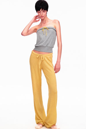Color-Blocked Drawstring Tube Top