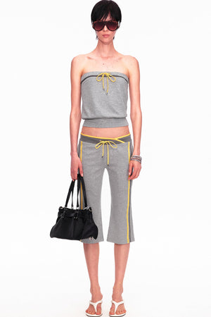 Color-Blocked Drawstring Tube Top