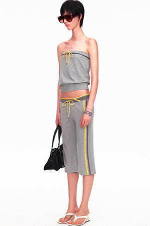 Color-Blocked Drawstring Tube Top