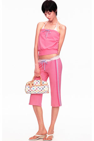 Color-Blocked Drawstring Tube Top