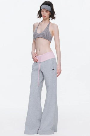 Color-Blocked Flared Pants