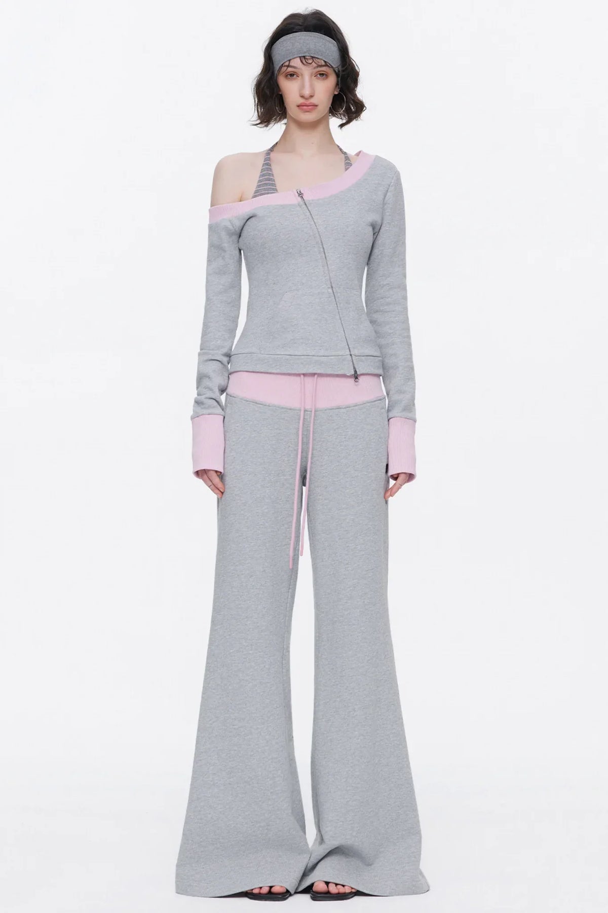 Color-Blocked Flared Pants