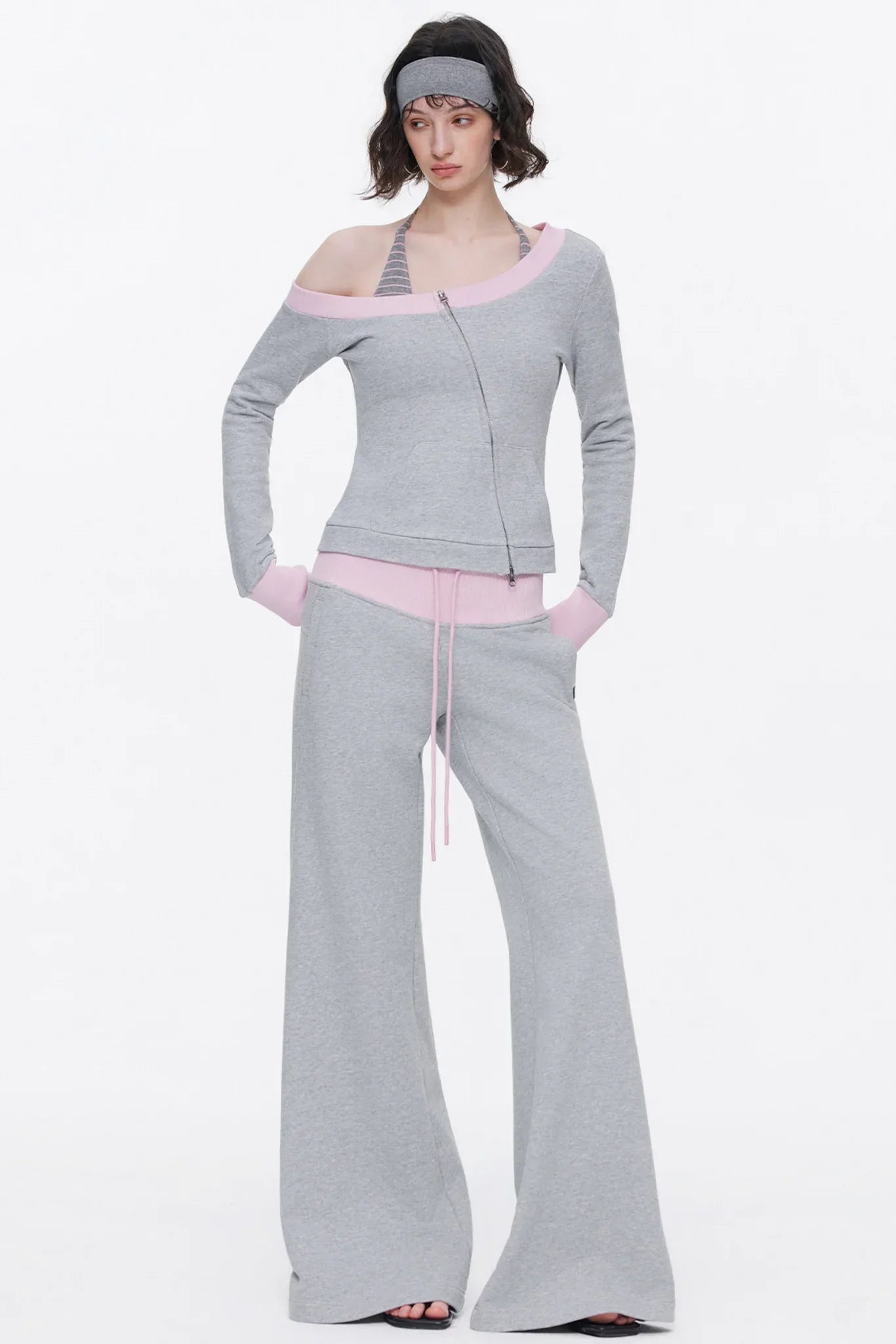 Color-Blocked Flared Pants
