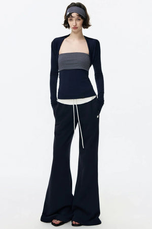 Color-Blocked Flared Pants