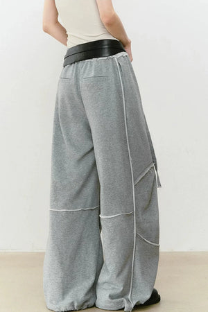 Color-Blocked Frayed Sweatpants