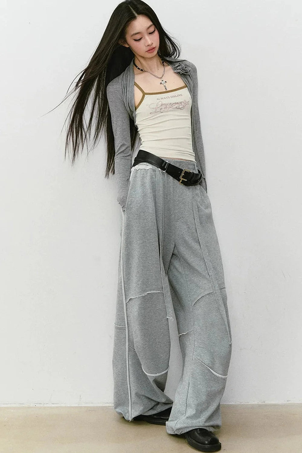 Color-Blocked Frayed Sweatpants