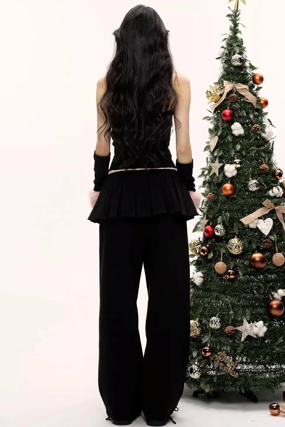 Color-Blocked Fur Collar Vest