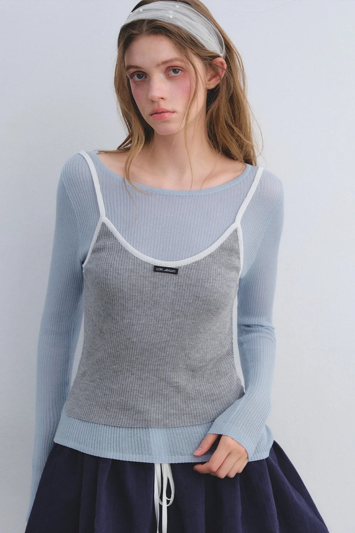 Color-Blocked Knit Camisole Top