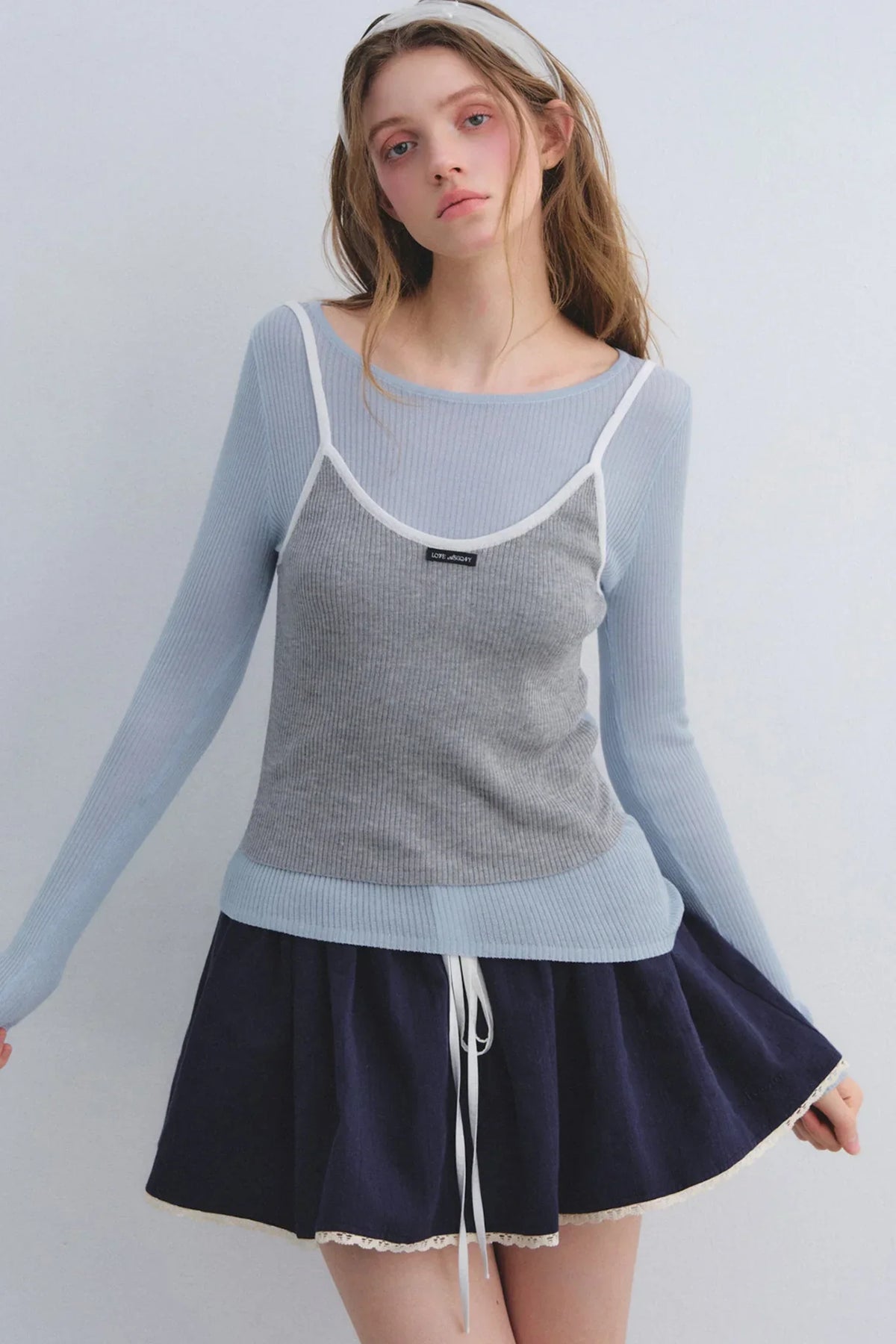 Color-Blocked Knit Camisole Top