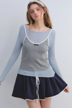 Color-Blocked Knit Camisole Top