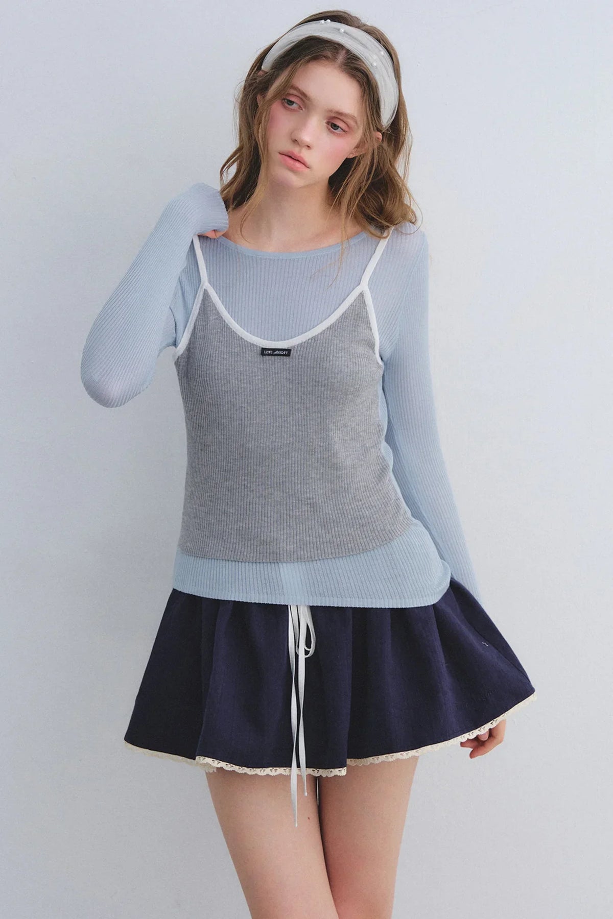 Color-Blocked Knit Camisole Top