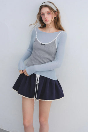 Color-Blocked Knit Camisole Top