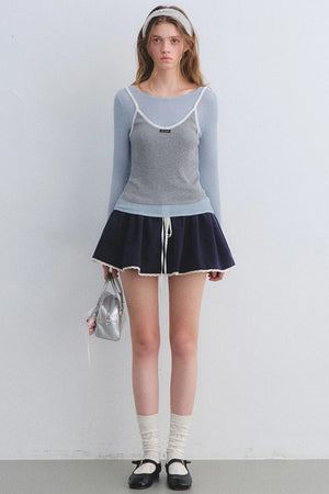 Color-Blocked Knit Camisole Top