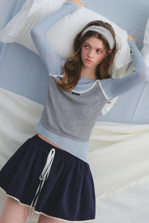 Color-Blocked Knit Camisole Top
