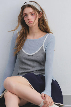 Color-Blocked Knit Camisole Top