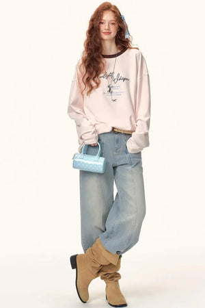Color-Blocked Letter Print Top
