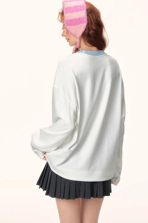 Color-Blocked Letter Print Top