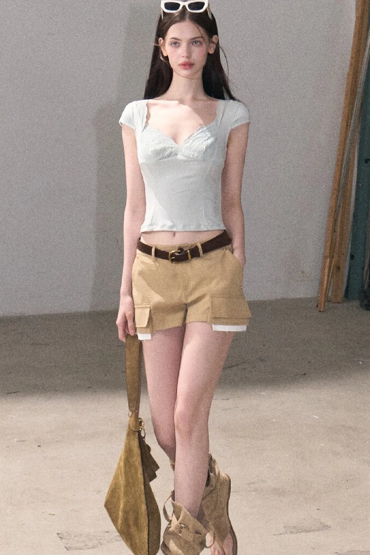 Color-Blocked Linen Pants