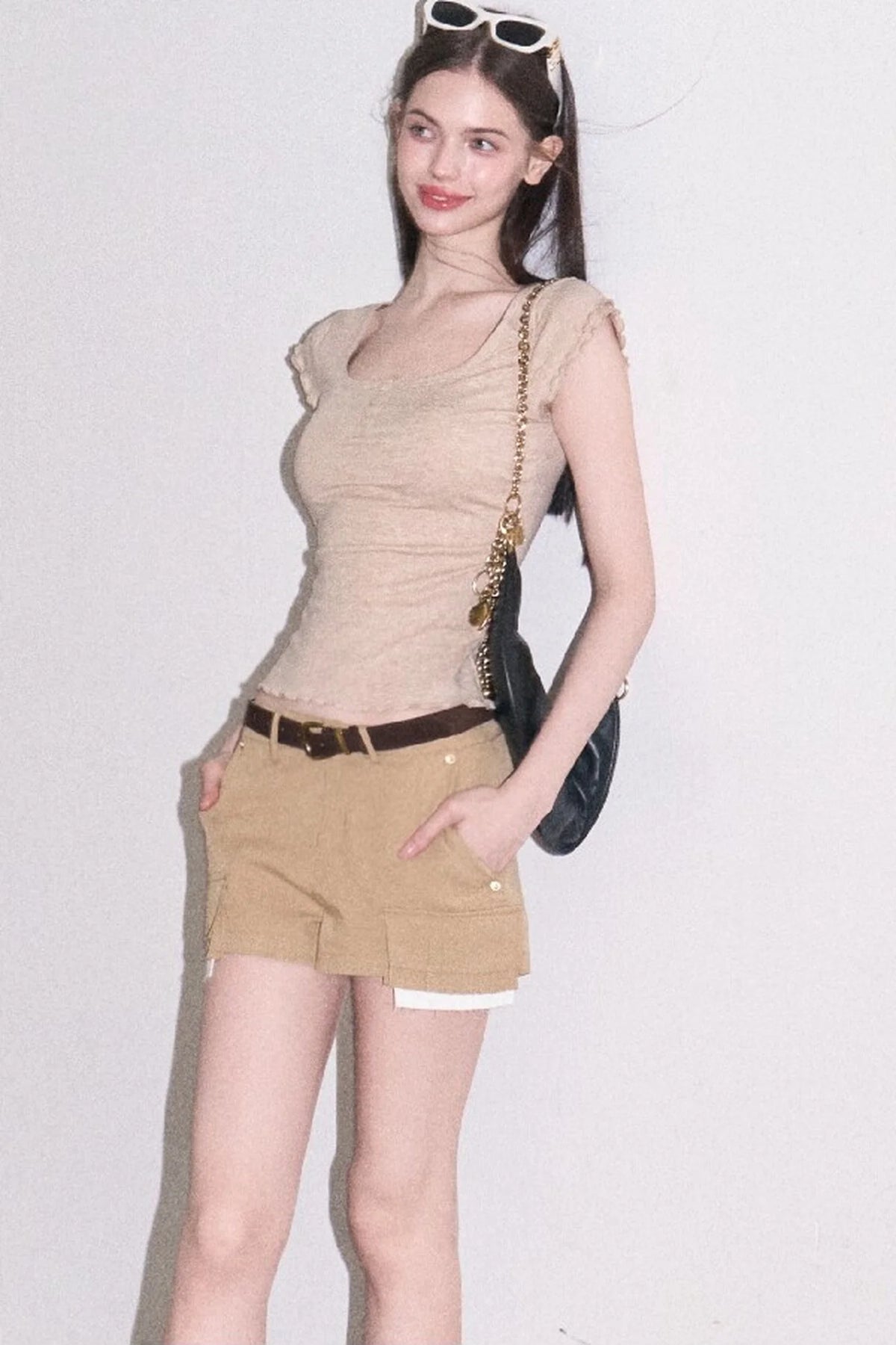 Color-Blocked Linen Pants