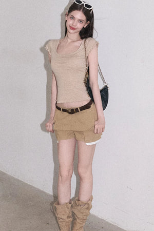 Color-Blocked Linen Pants