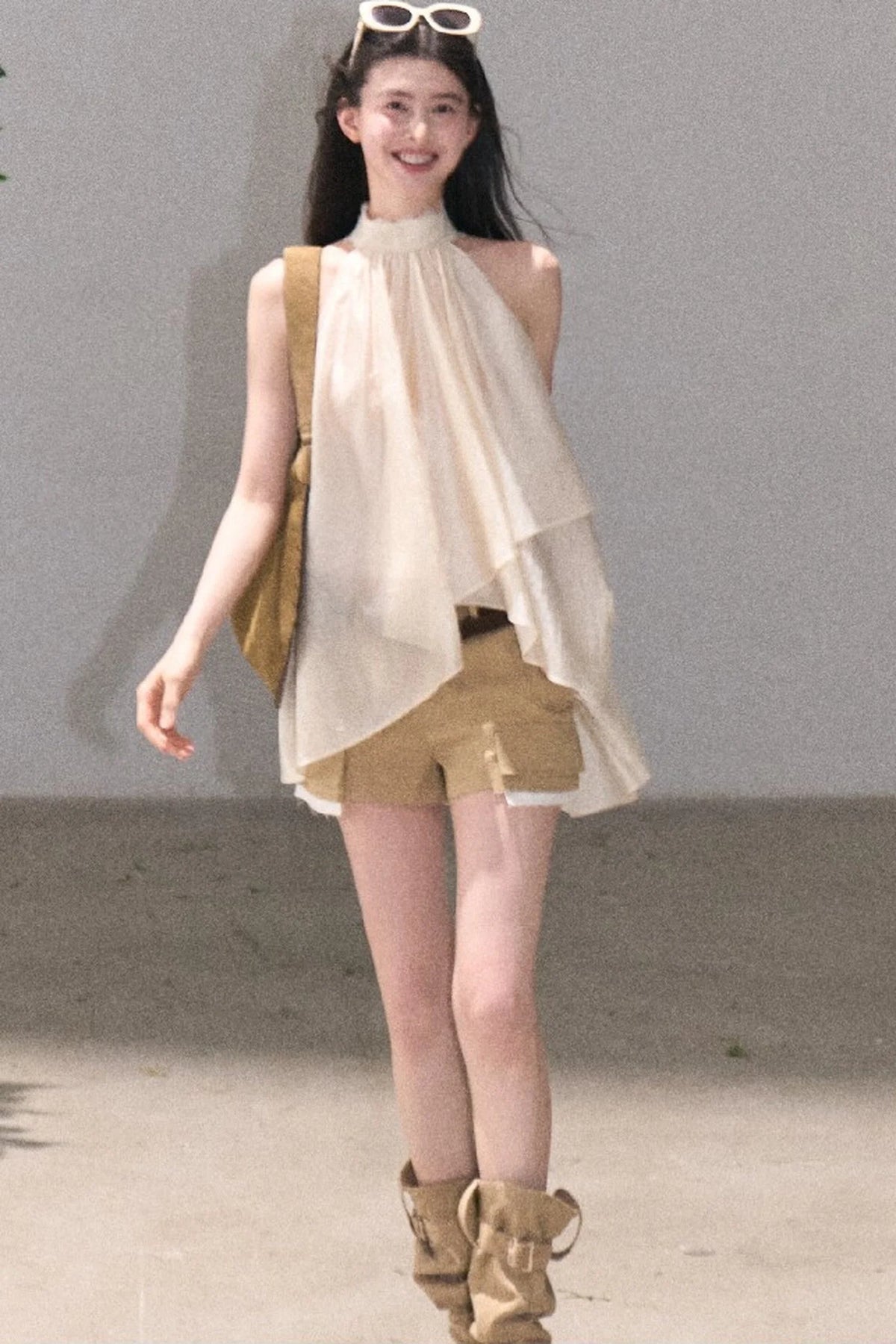 Color-Blocked Linen Pants