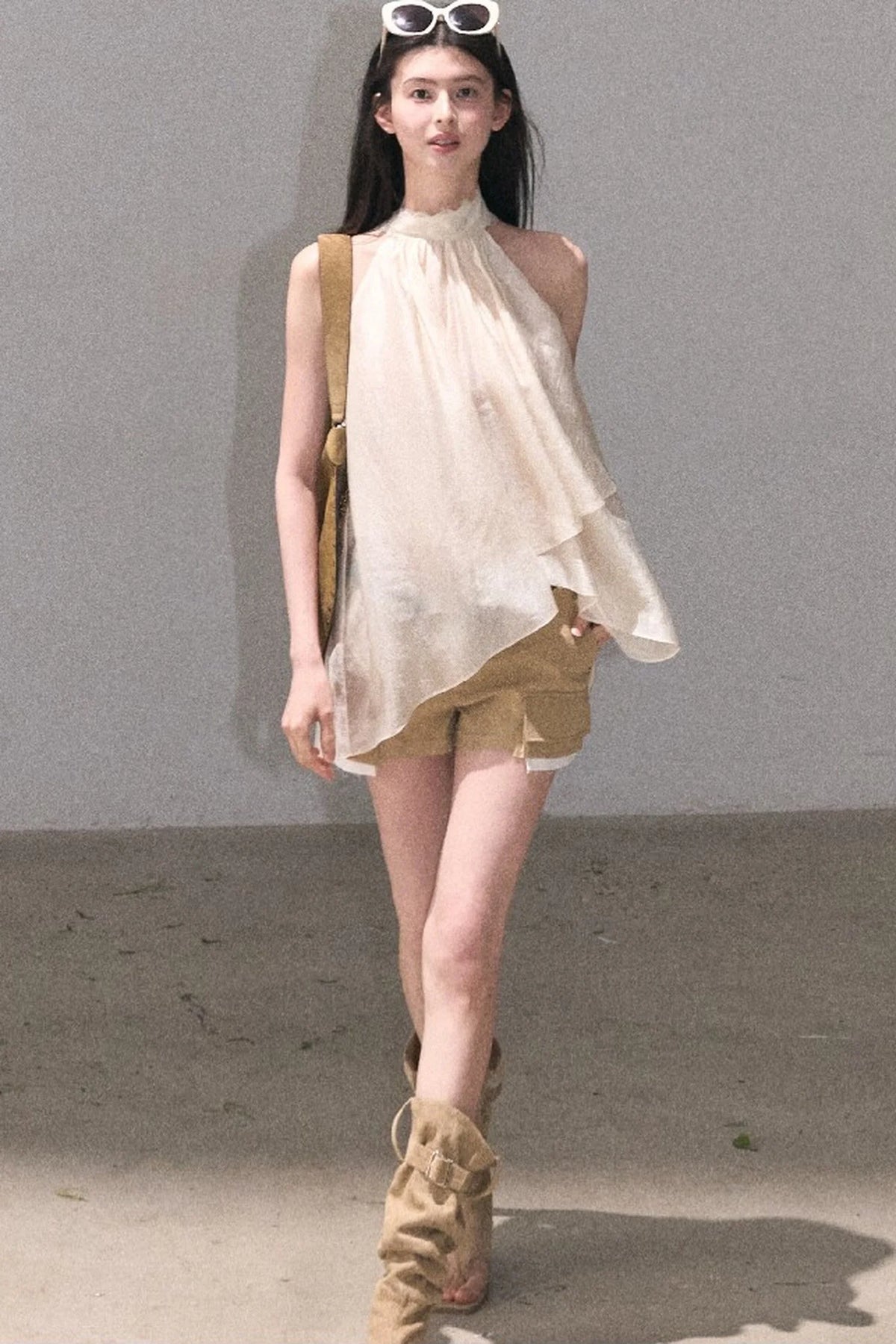 Color-Blocked Linen Pants