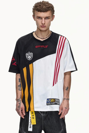 Color-Blocked Mesh Sports Top