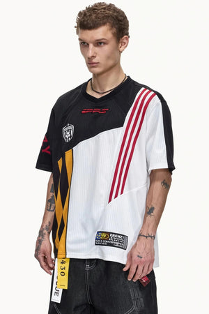 Color-Blocked Mesh Sports Top