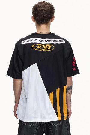 Color-Blocked Mesh Sports Top