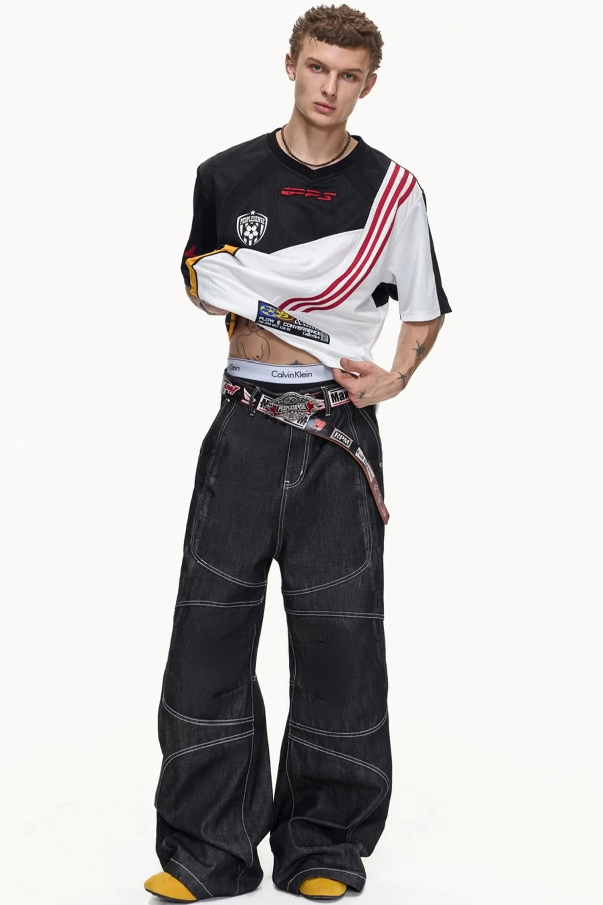 Color-Blocked Mesh Sports Top