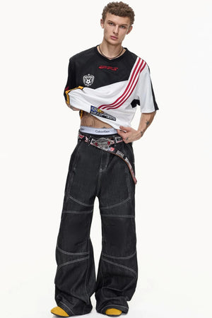 Color-Blocked Mesh Sports Top