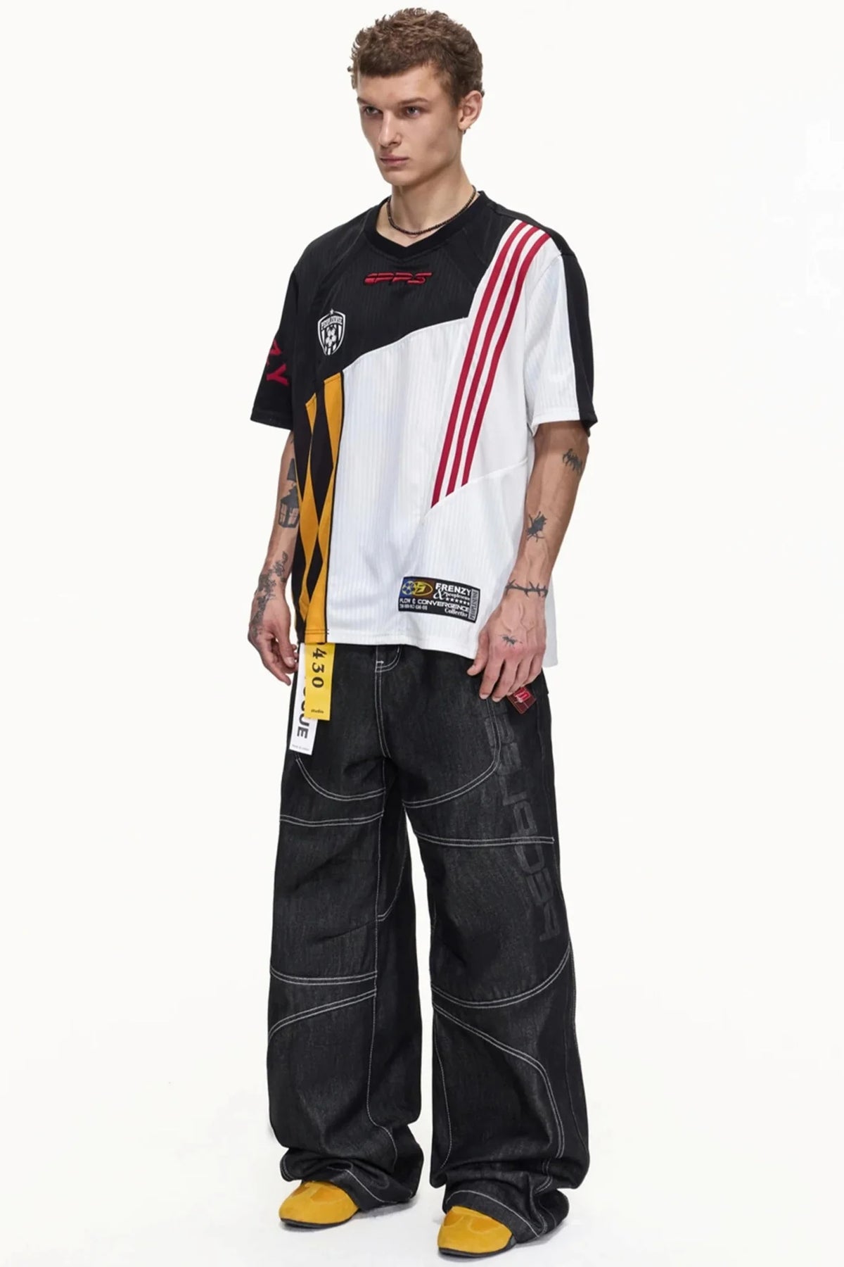 Color-Blocked Mesh Sports Top