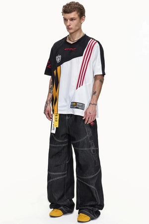 Color-Blocked Mesh Sports Top