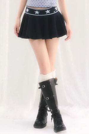 Color-Blocked Pleated Skirt