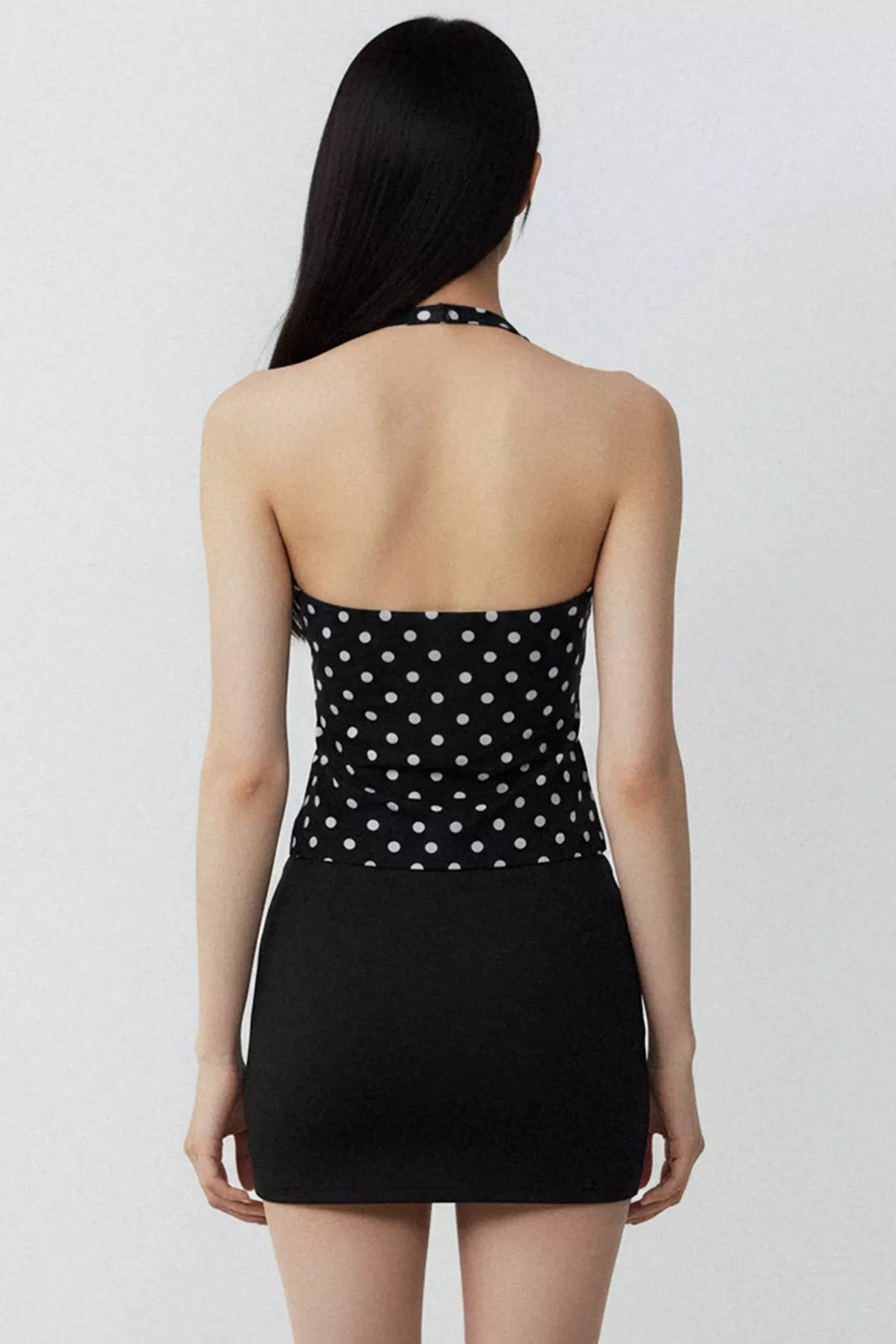 Color-Blocked Polka Dot Top
