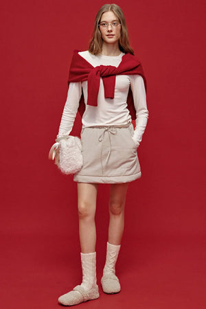 Color-Blocked Quilted Half Skirt