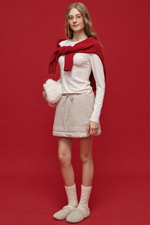 Color-Blocked Quilted Half Skirt