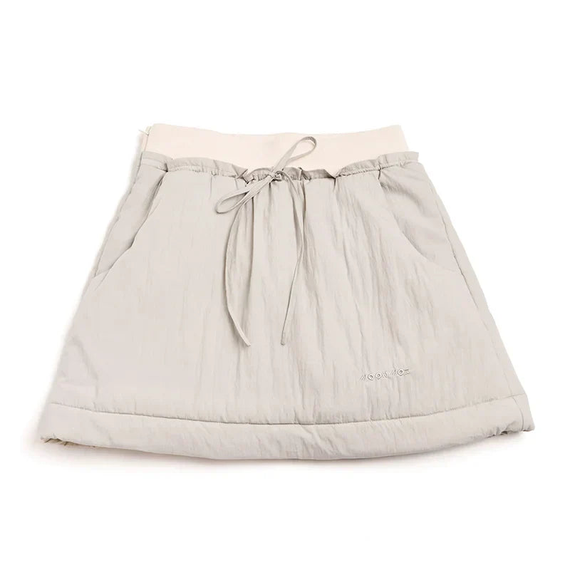 Color-Blocked Quilted Half Skirt