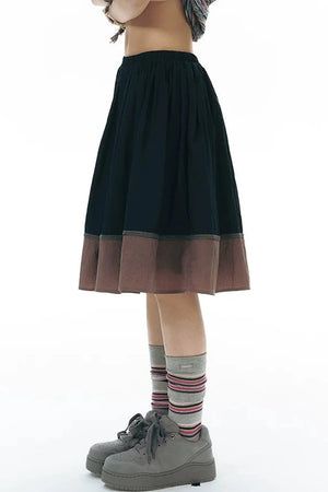 Color-Blocked Ribbon Skirt