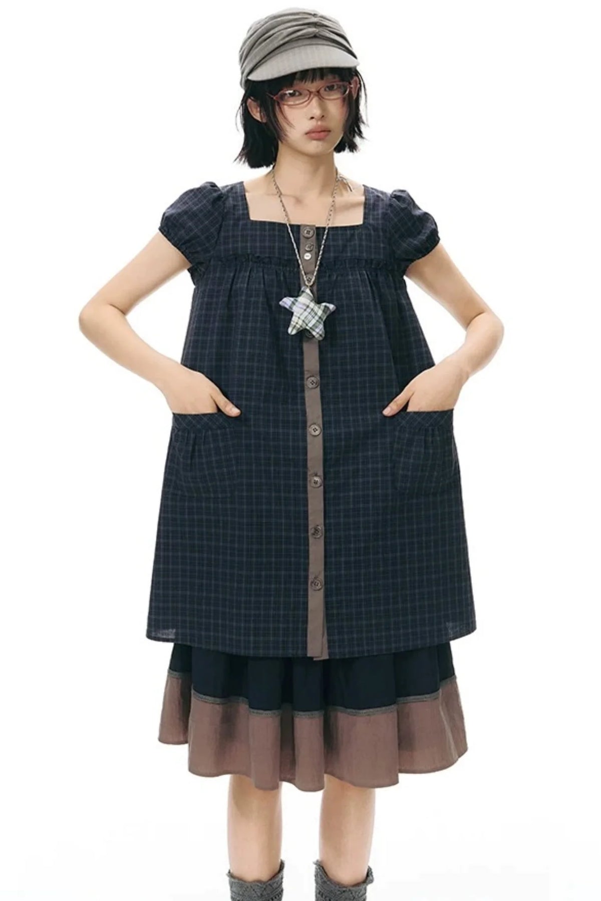 Color-Blocked Ribbon Skirt