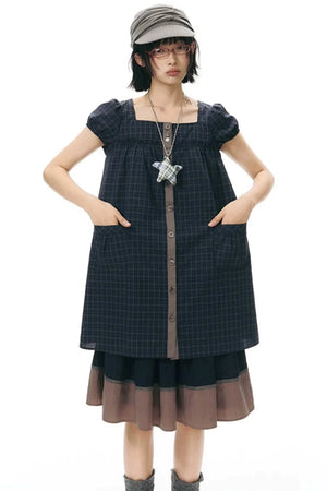 Color-Blocked Ribbon Skirt
