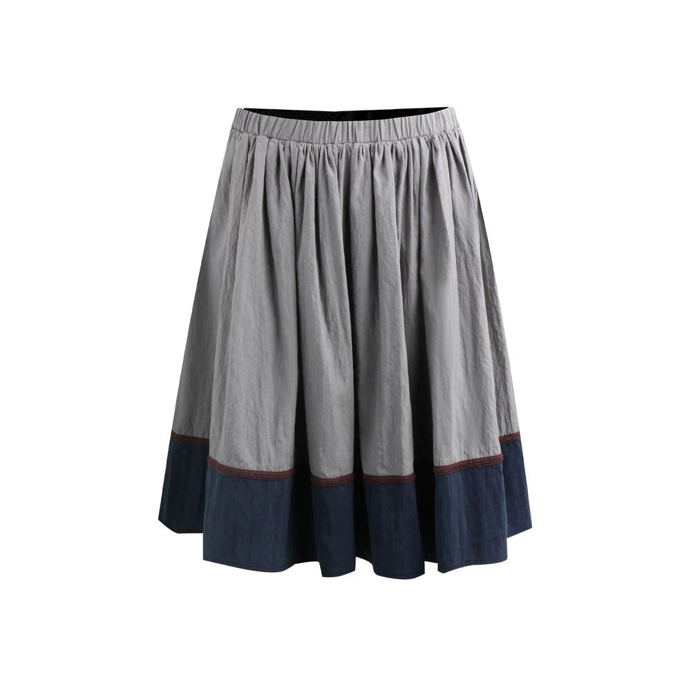 Color-Blocked Ribbon Skirt